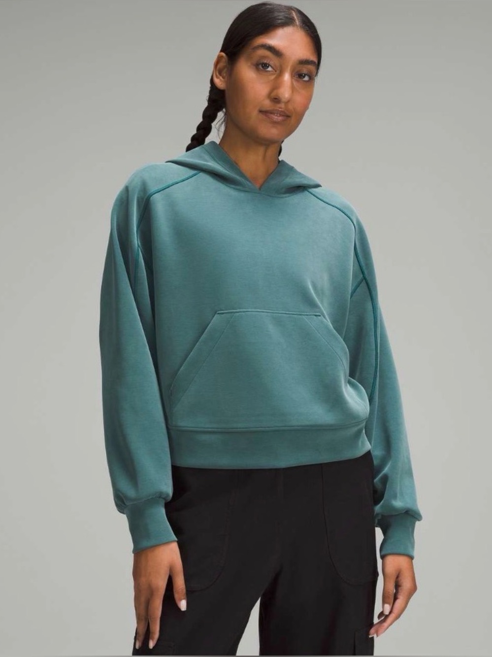 Lululemon Softstreme Hoodie, Storm Teal, Size 6